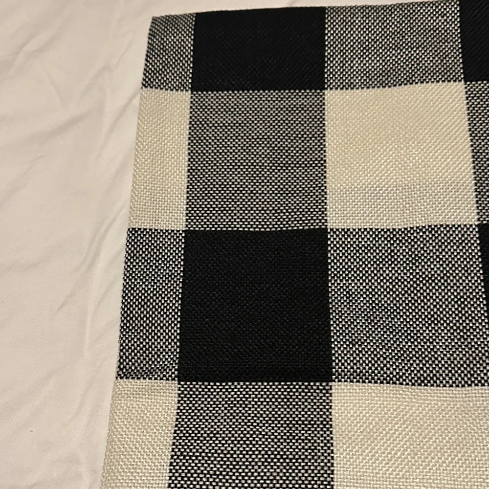 Set of 2 Black and White Buffalo Check Pillow Covers